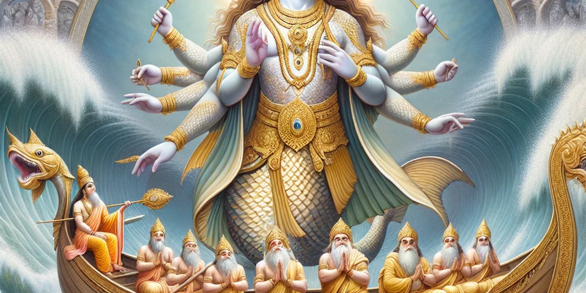 Matsya Protects the Vedas