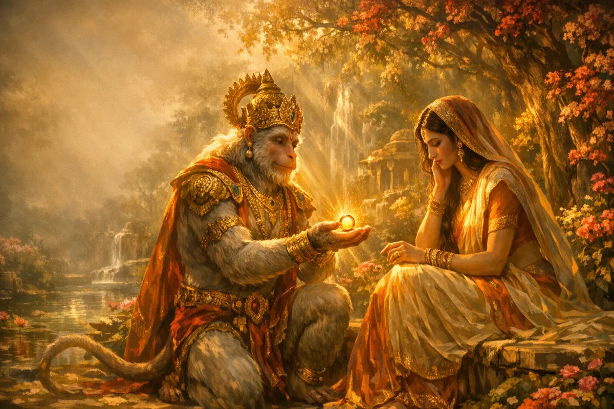 Hanuman Meets Sita in Ashoka Vatika
