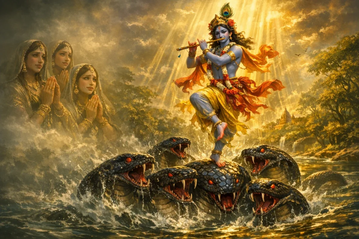 Krishna Subdues the Serpent Kaliya