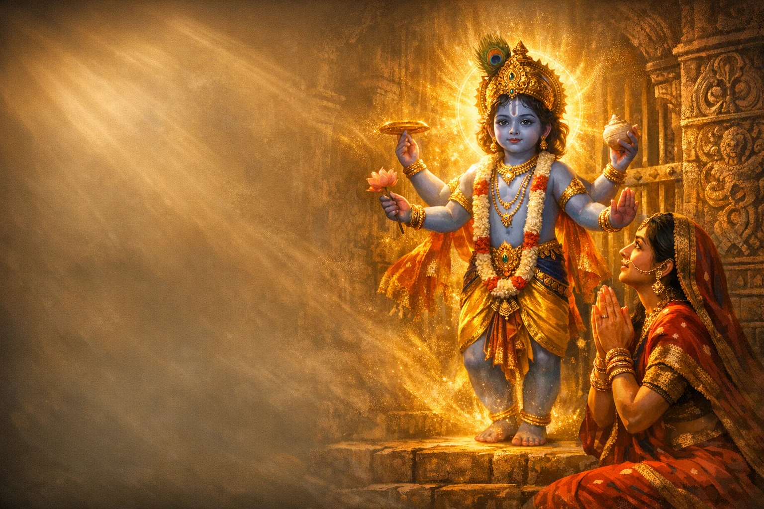 कृष्ण का जन्म और चार-भुजा रूप दर्शन